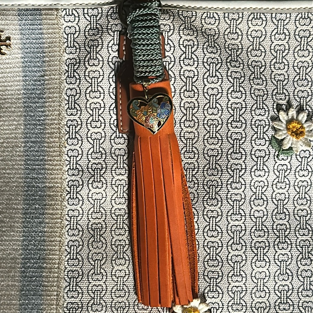 Handmade Orange purse tassel charm